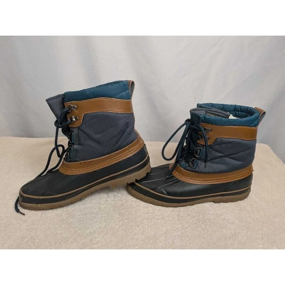 Rugged Outback‎ Teal Brown Quilted Insulated Winter Snow Boots Size 8
